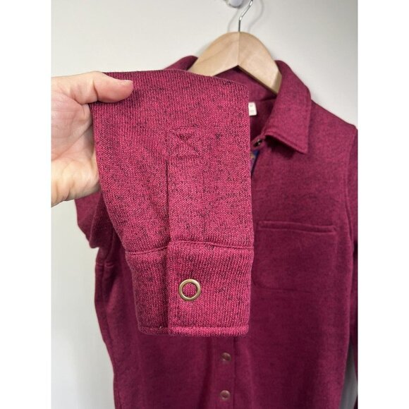 Soft Surroundings Willow Shirt Jacket XS Red Maroon Snap Shacket Aztec Southwest - Picture 5 of 10